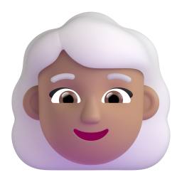 woman: medium skin tone, white hair β Fluent 3D