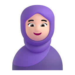 woman with headscarf: light skin tone β Fluent 3D
