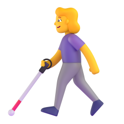 woman with white cane β Fluent 3D